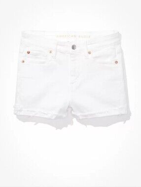 AE Next Level High V-Rise White Denim Short LIKE NEW SIZE 10
